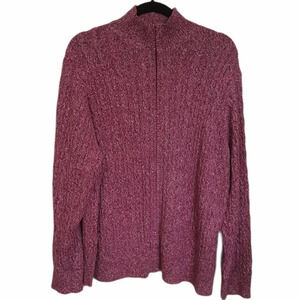 Valerie Stevens cable knit front zip sweater